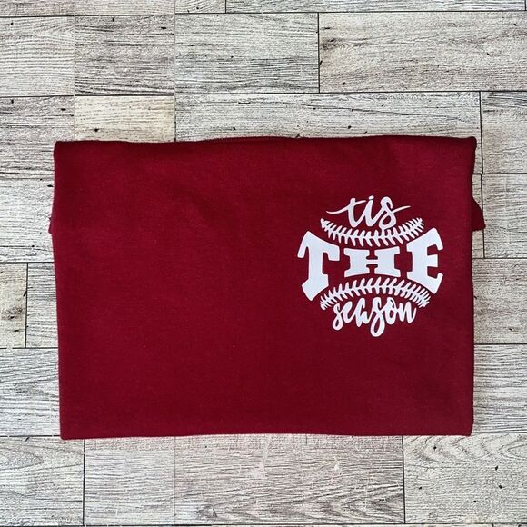 Tis’ The Season, Cherry Red, Unisex Kids, Custom Baseball Tee - Picture 9 of 10